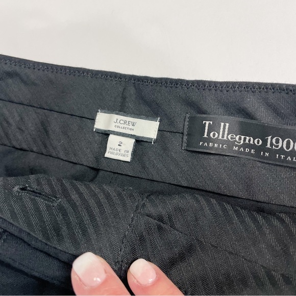J CREW COLLECTION Full-Length Wide-Leg Tuxedo Pant Italian Wool NWOT BLACK Sz 2 - Picture 4 of 16